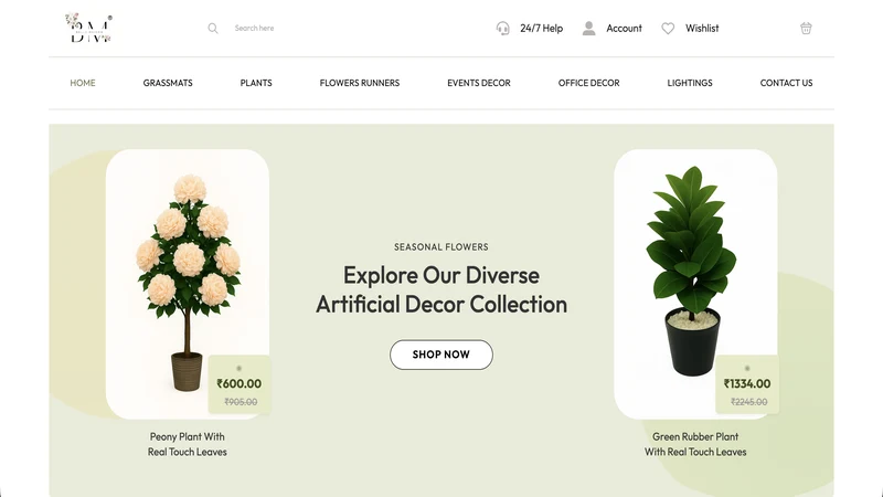 Belle Maison — Decorative LED Lighting Store website screenshot