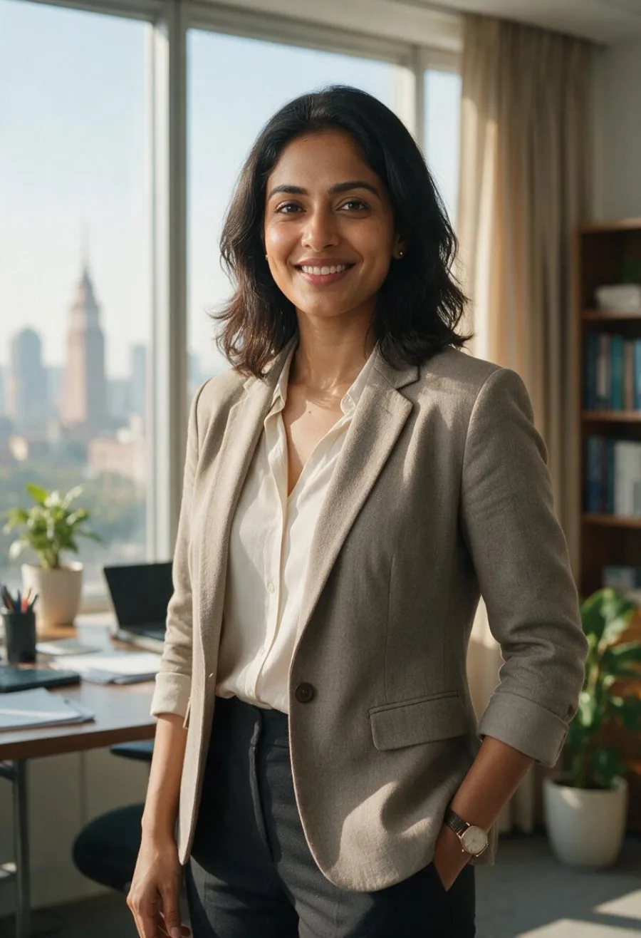 A digital marketing professional in a modern Delhi office