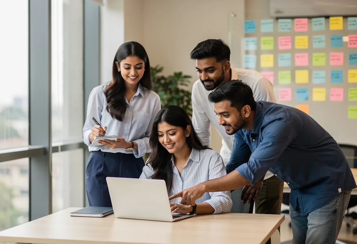 FactoryJet digital marketing team collaborating in a Hyderabad office
