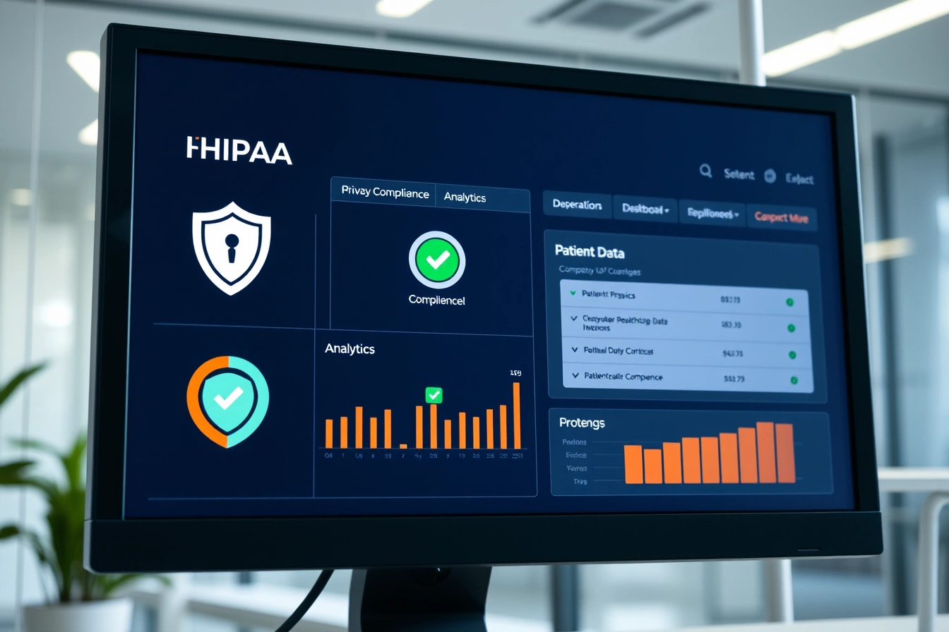 HIPAA-compliant analytics dashboard configuration for healthcare website