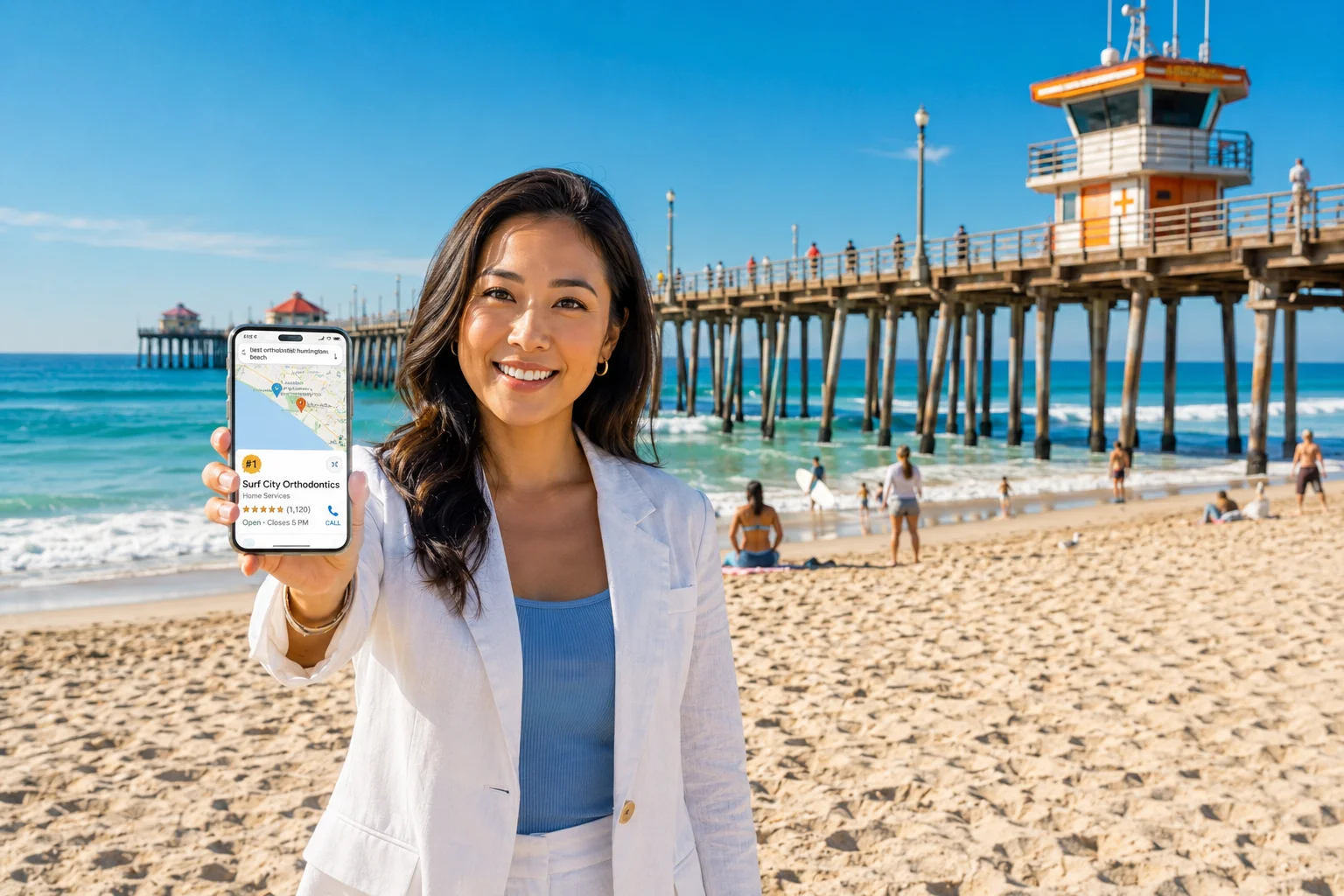 Huntington Beach coastline and downtown, where beach visitor traffic meets an established Orange County resident market